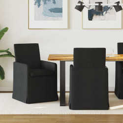 Krzesła jadalne 2 pcs Czarny 57 x 67 x 95 cm tkanina