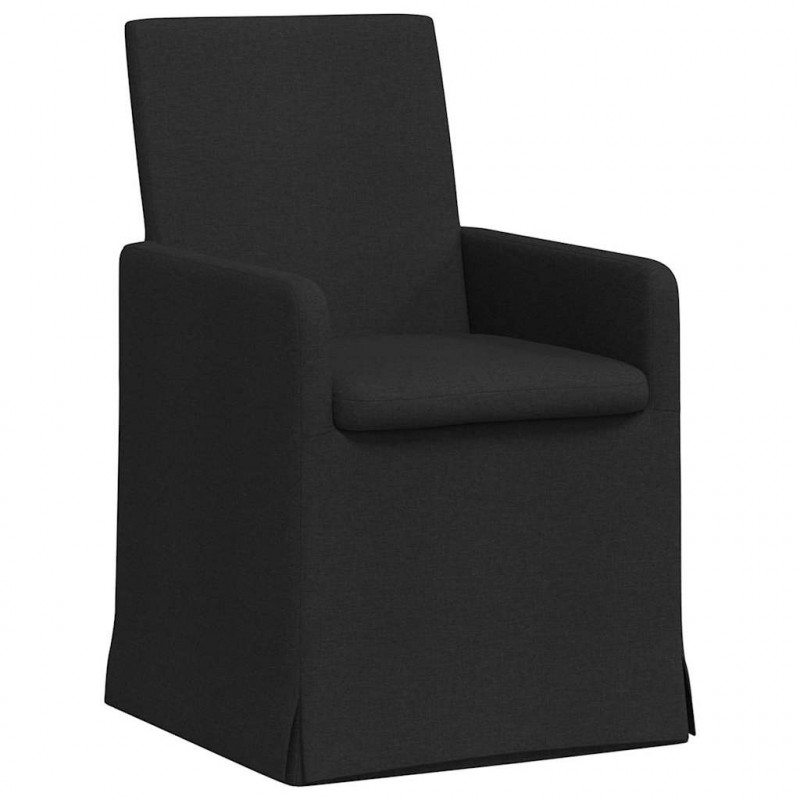 Krzesła jadalne 2 pcs Czarny 57 x 67 x 95 cm tkanina