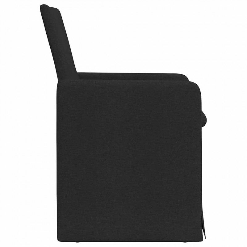 Krzesła jadalne 2 pcs Czarny 57 x 67 x 95 cm tkanina