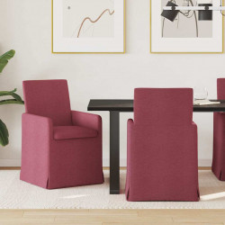 Krzesła jadalne 2 pcs czerwone wino 57 x 67 x 95 cm tkanina