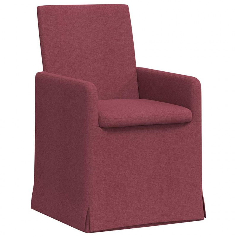 Krzesła jadalne 2 pcs czerwone wino 57 x 67 x 95 cm tkanina