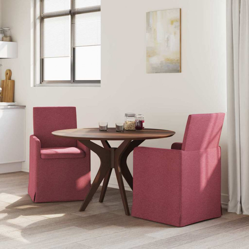 Krzesła jadalne 2 pcs czerwone wino 57 x 67 x 95 cm tkanina