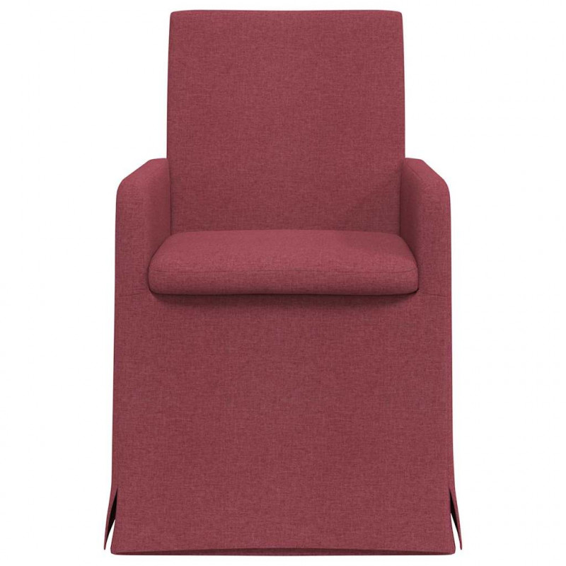 Krzesła jadalne 2 pcs czerwone wino 57 x 67 x 95 cm tkanina
