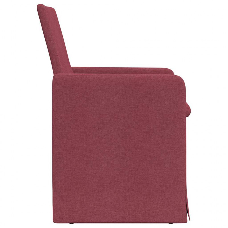 Krzesła jadalne 2 pcs czerwone wino 57 x 67 x 95 cm tkanina