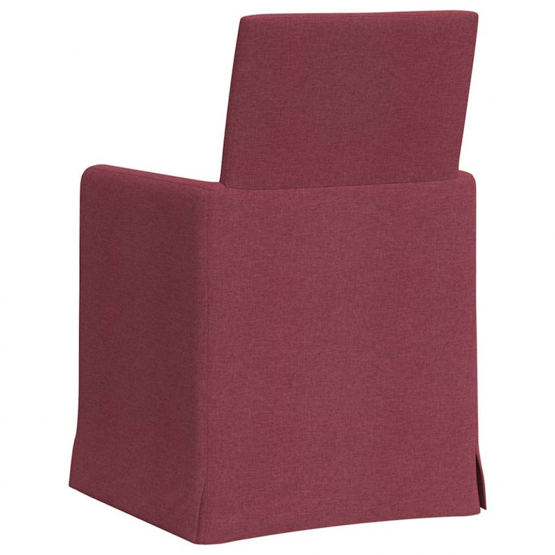 Krzesła jadalne 2 pcs czerwone wino 57 x 67 x 95 cm tkanina