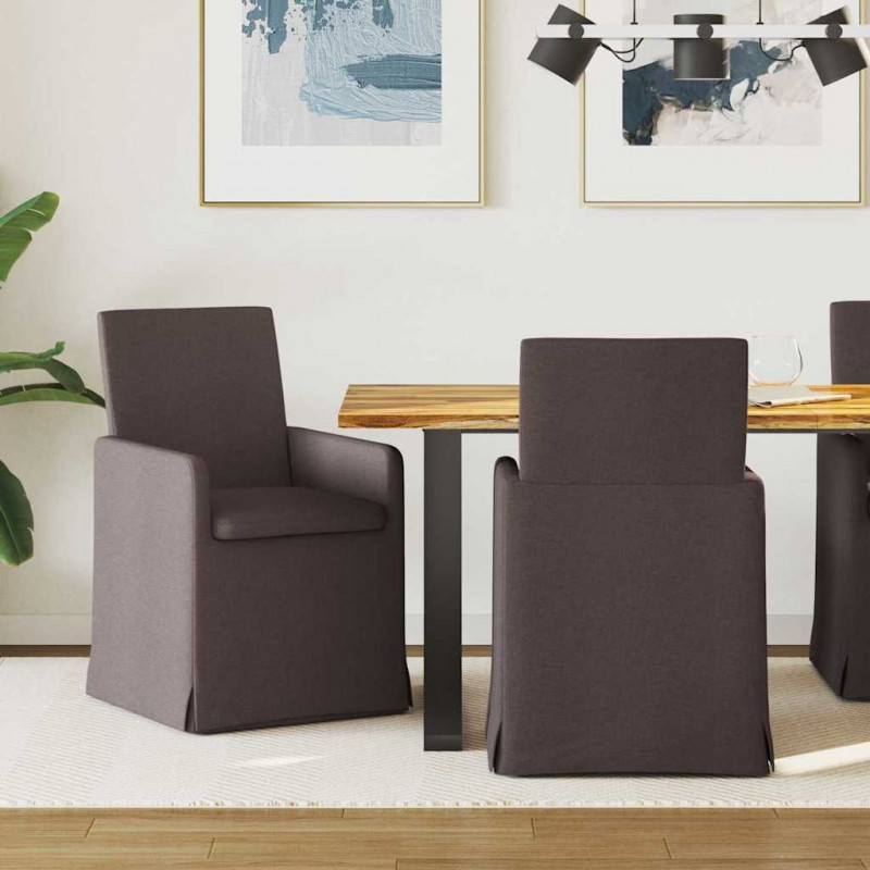 Krzesła jadalne 2 pcs ciemnobrązowy 57 x 67 x 95 cm tkanina