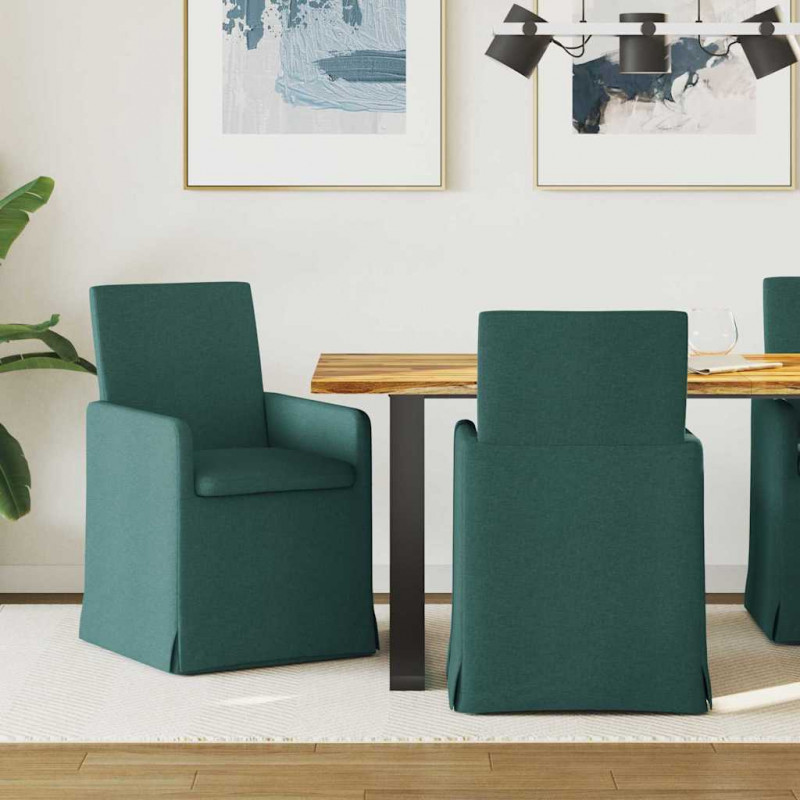 Krzesła jadalne 2 pcs Ciemnozielony 57 x 67 x 95 cm tkanina