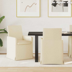 Krzesła jadalne 2 pcs Kremowy 57 x 67 x 95 cm tkanina