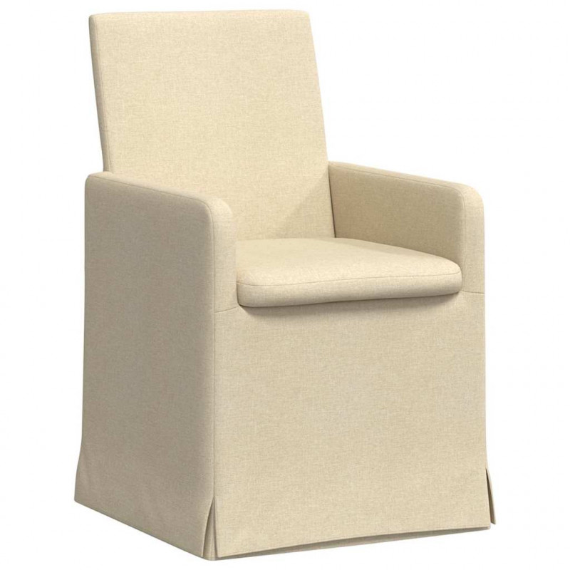 Krzesła jadalne 2 pcs Kremowy 57 x 67 x 95 cm tkanina
