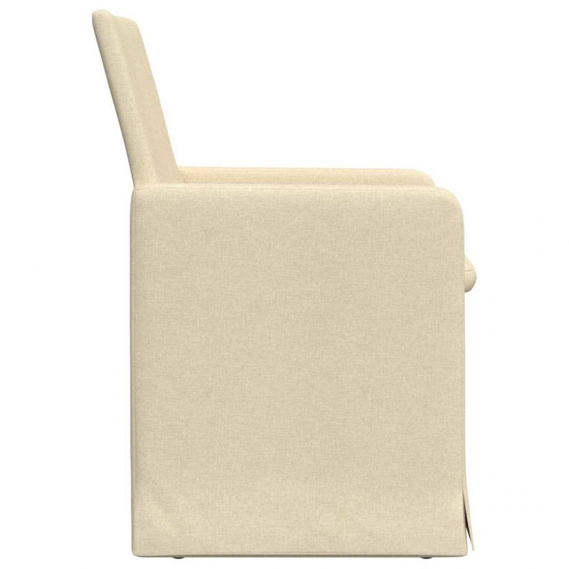 Krzesła jadalne 2 pcs Kremowy 57 x 67 x 95 cm tkanina