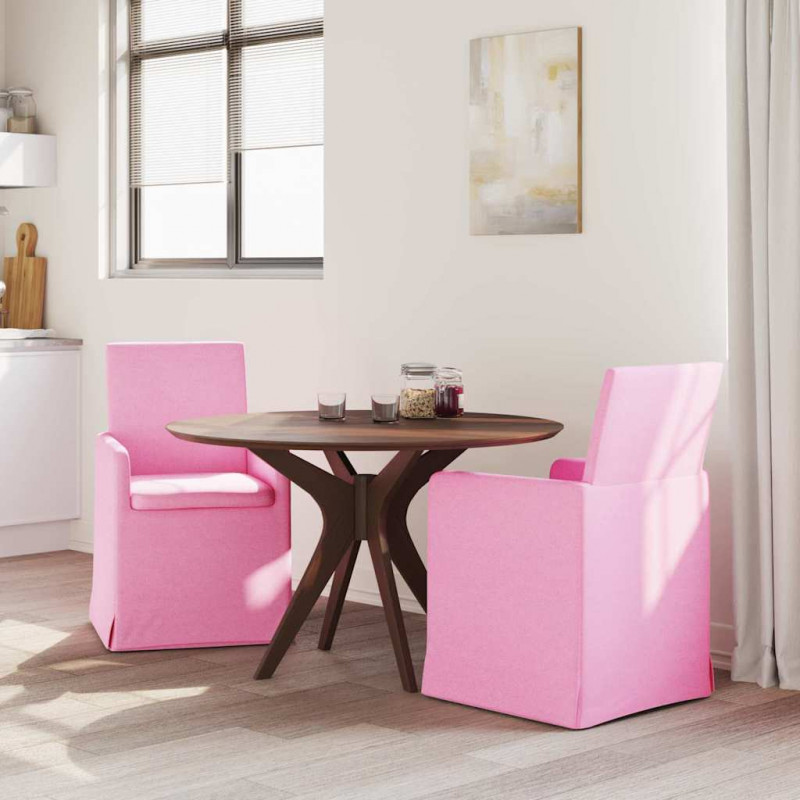 Krzesła jadalne 2 pcs Różowy 57 x 67 x 95 cm tkanina