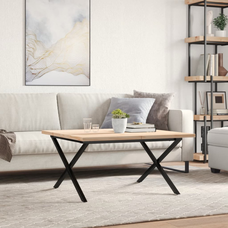 Stolik kawowy z nogami w kształcie litery X, 90x90x45,5 cm