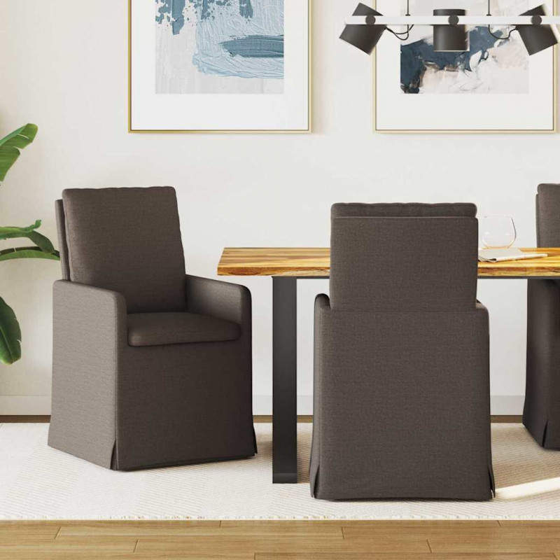 Krzesła jadalne 2 pcs ciemno szary 57 x 67 x 98 cm Płótno