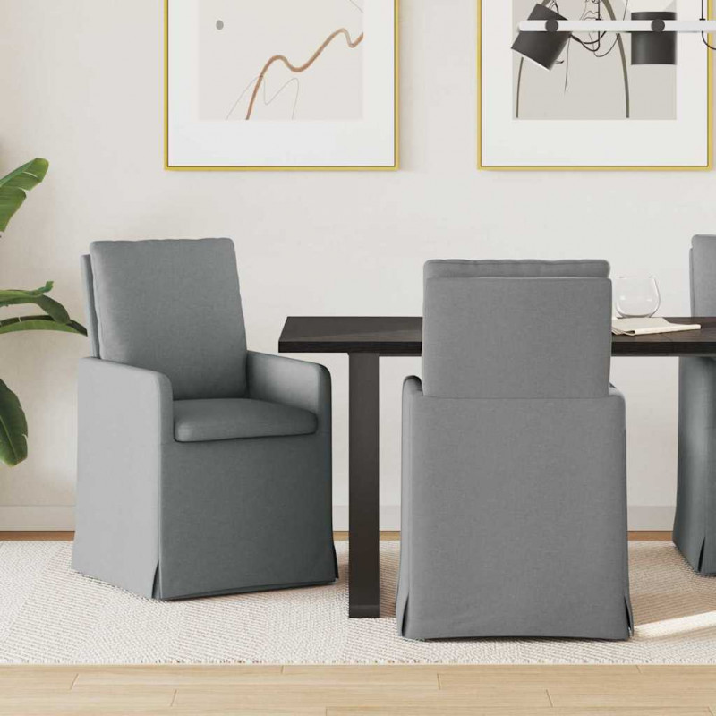 Krzesła jadalne 2 pcs Jasnoszary 57 x 67 x 98 cm tkanina