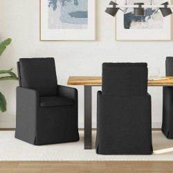Krzesła jadalne 2 pcs Czarny 57 x 67 x 98 cm tkanina