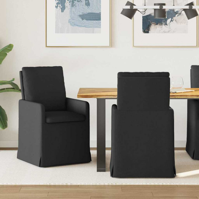 Krzesła jadalne 2 pcs Czarny 57 x 67 x 98 cm tkanina