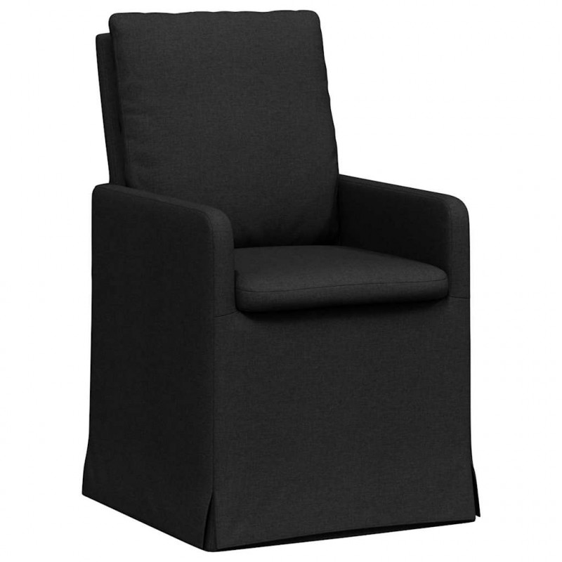 Krzesła jadalne 2 pcs Czarny 57 x 67 x 98 cm tkanina