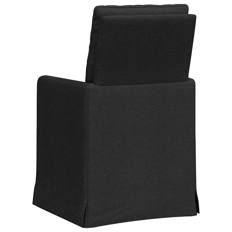 Krzesła jadalne 2 pcs Czarny 57 x 67 x 98 cm tkanina