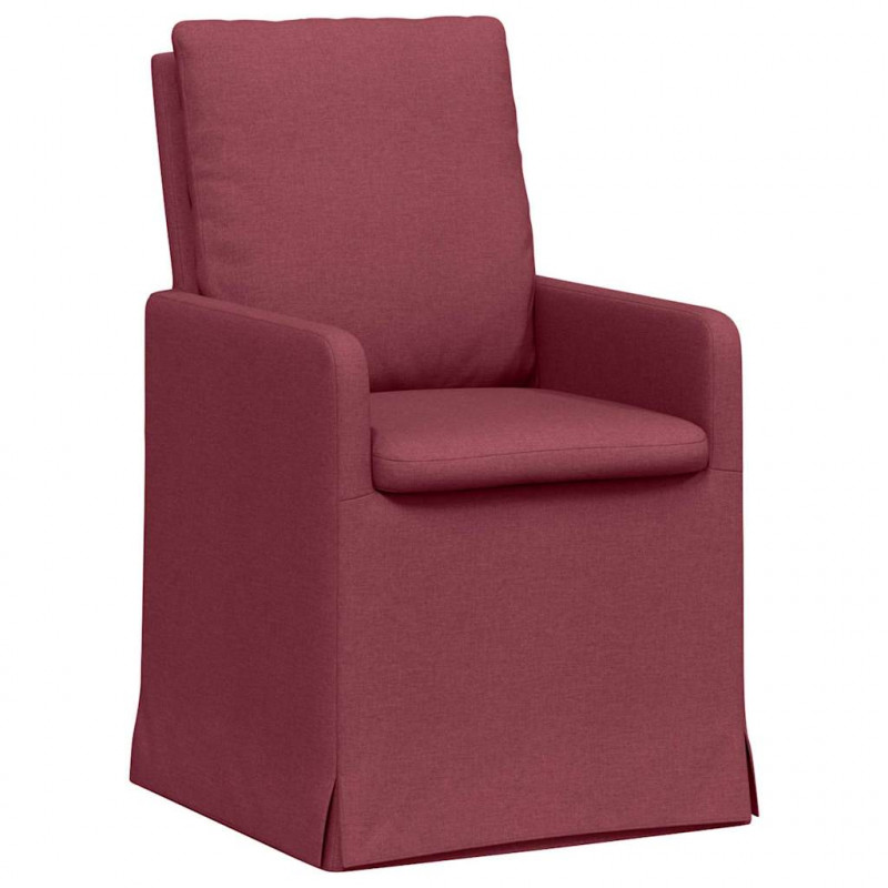 Krzesła jadalne 2 pcs czerwone wino 57 x 67 x 98 cm tkanina