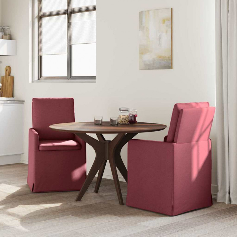 Krzesła jadalne 2 pcs czerwone wino 57 x 67 x 98 cm tkanina