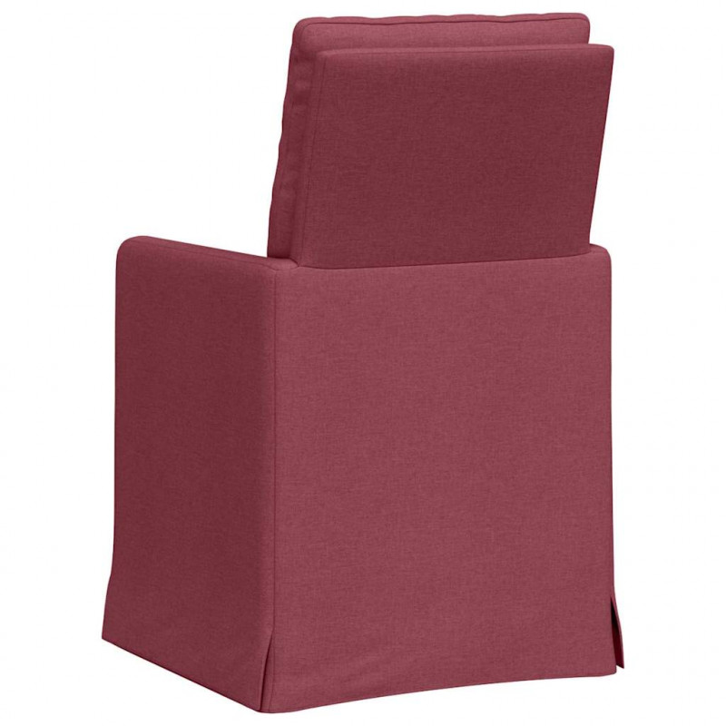 Krzesła jadalne 2 pcs czerwone wino 57 x 67 x 98 cm tkanina