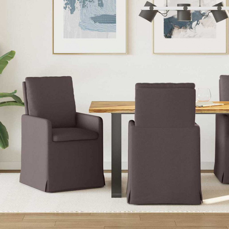 Krzesła jadalne 2 pcs ciemnobrązowy 57 x 67 x 98 cm tkanina
