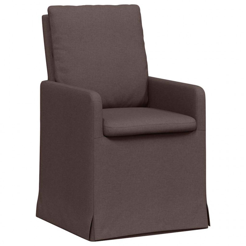Krzesła jadalne 2 pcs ciemnobrązowy 57 x 67 x 98 cm tkanina