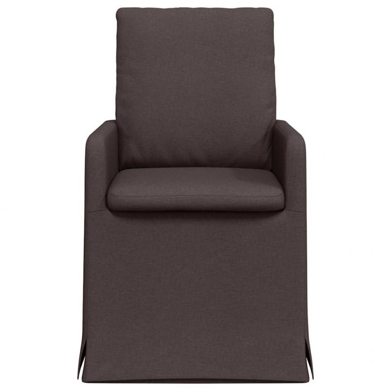 Krzesła jadalne 2 pcs ciemnobrązowy 57 x 67 x 98 cm tkanina