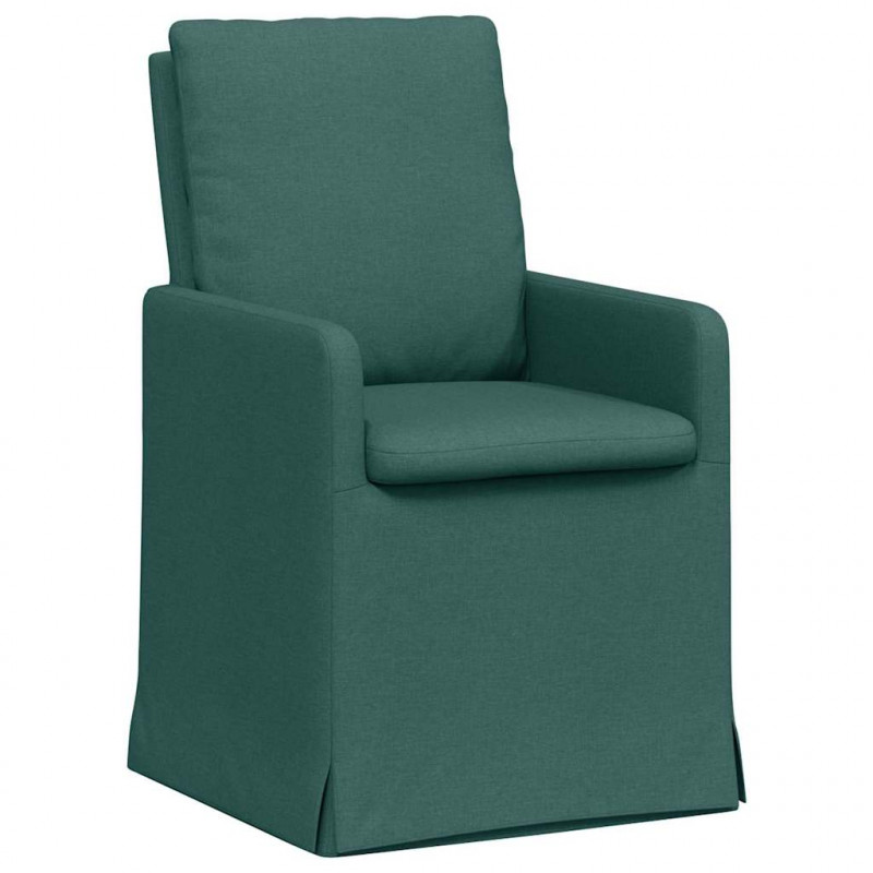 Krzesła jadalne 2 pcs Ciemnozielony 57 x 67 x 98 cm tkanina