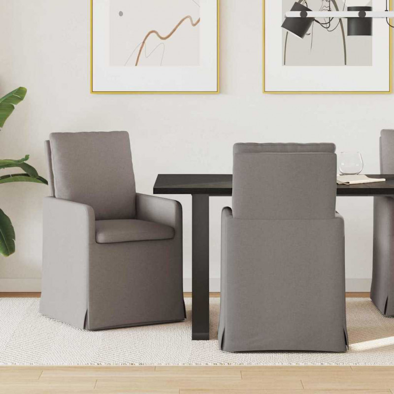 Krzesła jadalne 2 pcs Ciemnoszary 57 x 67 x 98 cm tkanina