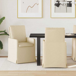 Krzesła jadalne 2 pcs Kremowy 57 x 67 x 98 cm tkanina