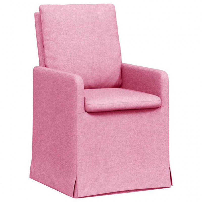 Krzesła jadalne 2 pcs Różowy 57 x 67 x 98 cm tkanina