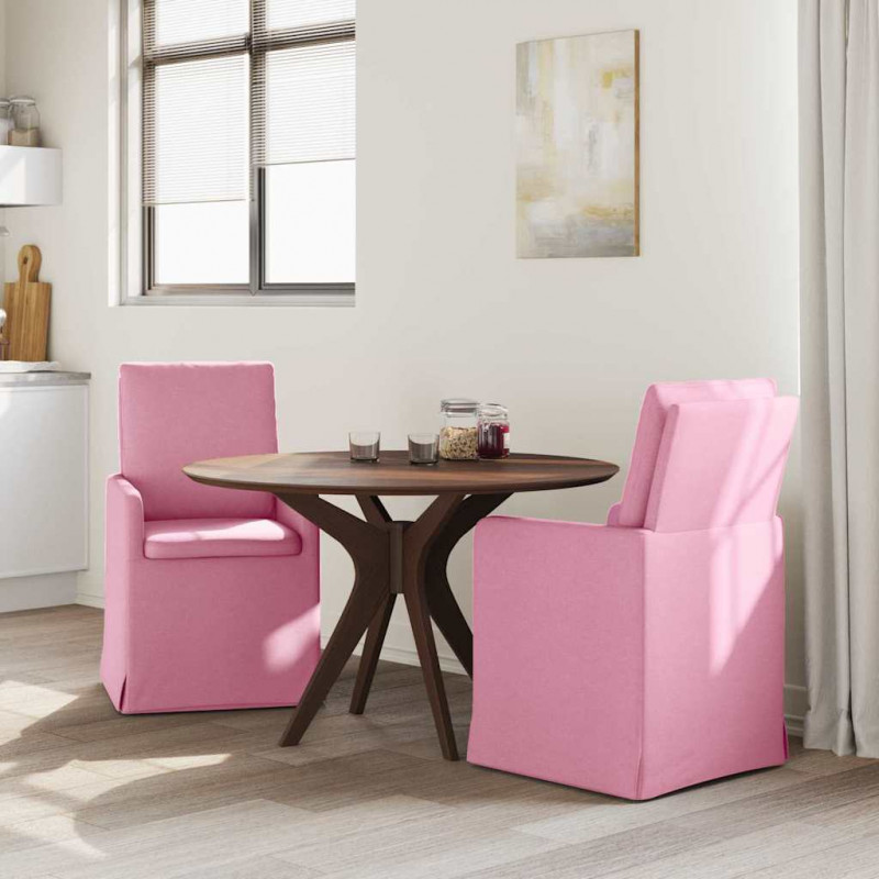 Krzesła jadalne 2 pcs Różowy 57 x 67 x 98 cm tkanina