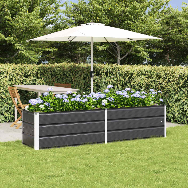 Donica Antracyt 195 x 50 x 45 cm Stal Galwanizowana