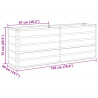 Donica Antracyt 195 x 50 x 75 cm Stal Galwanizowana