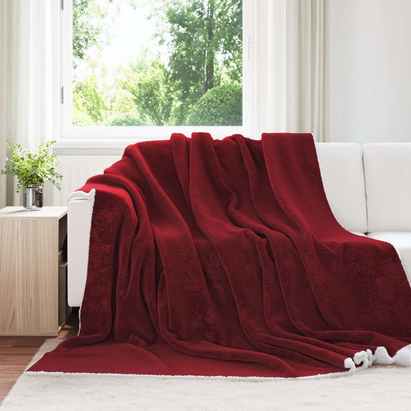 Koc Bordeaux Czerwony 220 x 240 cm Polar