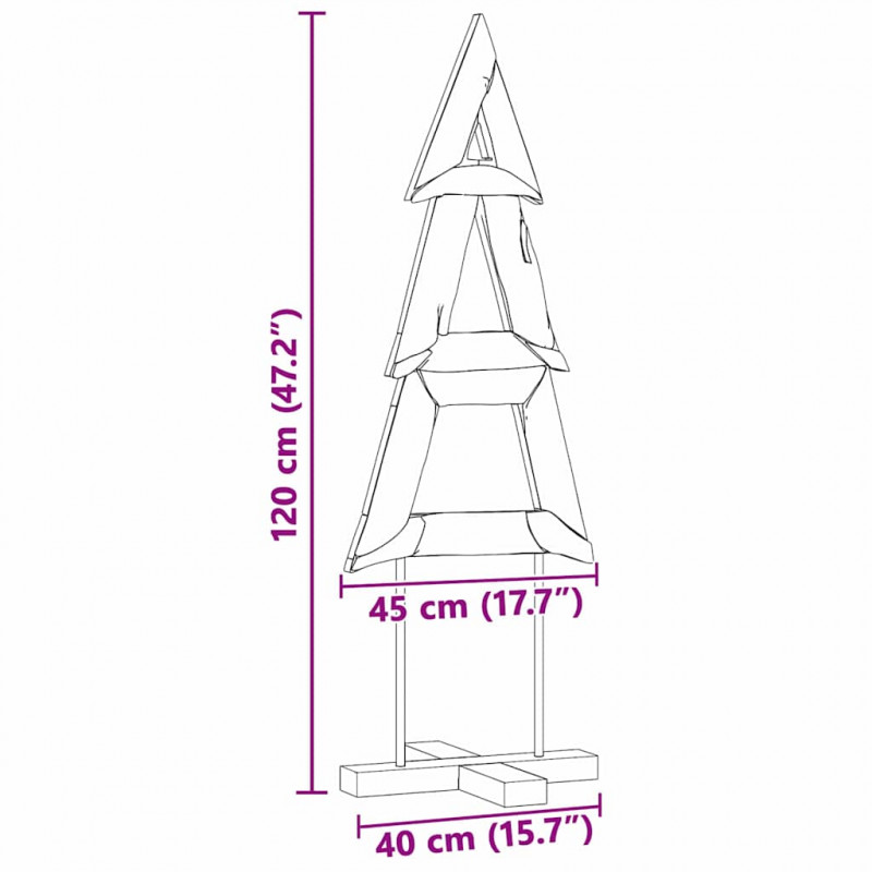 Choinka z podstawą Brązowy 120 cm Lite drewno tekowe