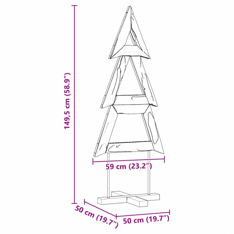 Choinka z podstawą Brązowy 149,5 cm Lite drewno tekowe