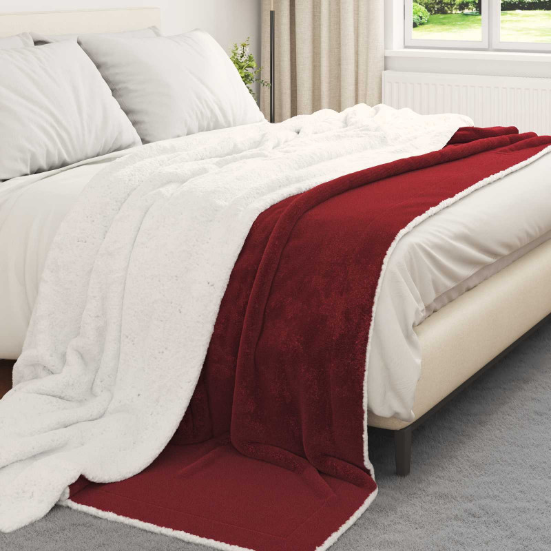 Koc Bordeaux Czerwony 240 x 270 cm Polar