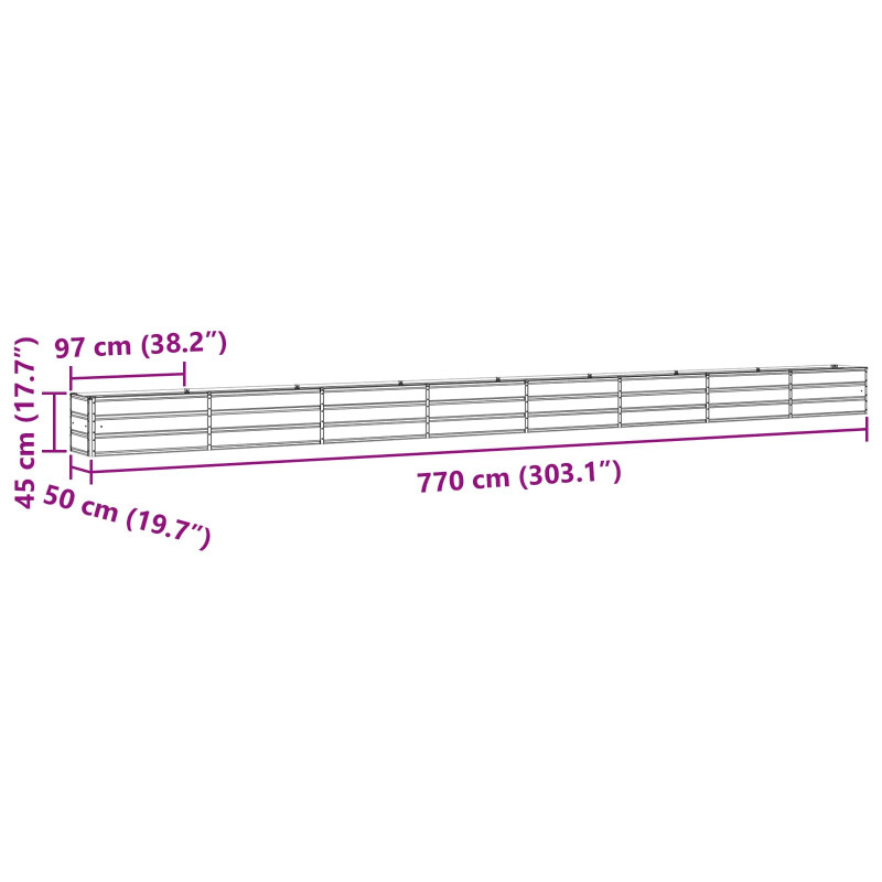 Donica Antracyt 770 x 50 x 45 cm Stal Galwanizowana