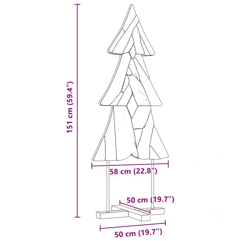 Choinka z podstawą Brązowy 151 cm Lite drewno tekowe