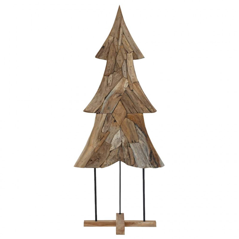 Choinka z podstawą Brązowy 181,5 cm Lite drewno tekowe