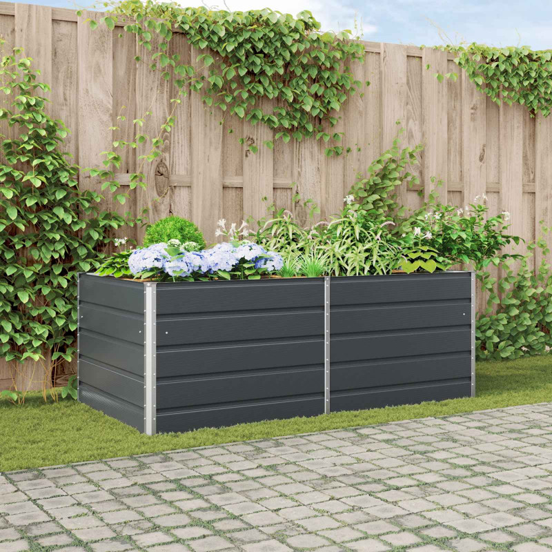 Donica Antracyt 195 x 100 x 75 cm Stal Galwanizowana