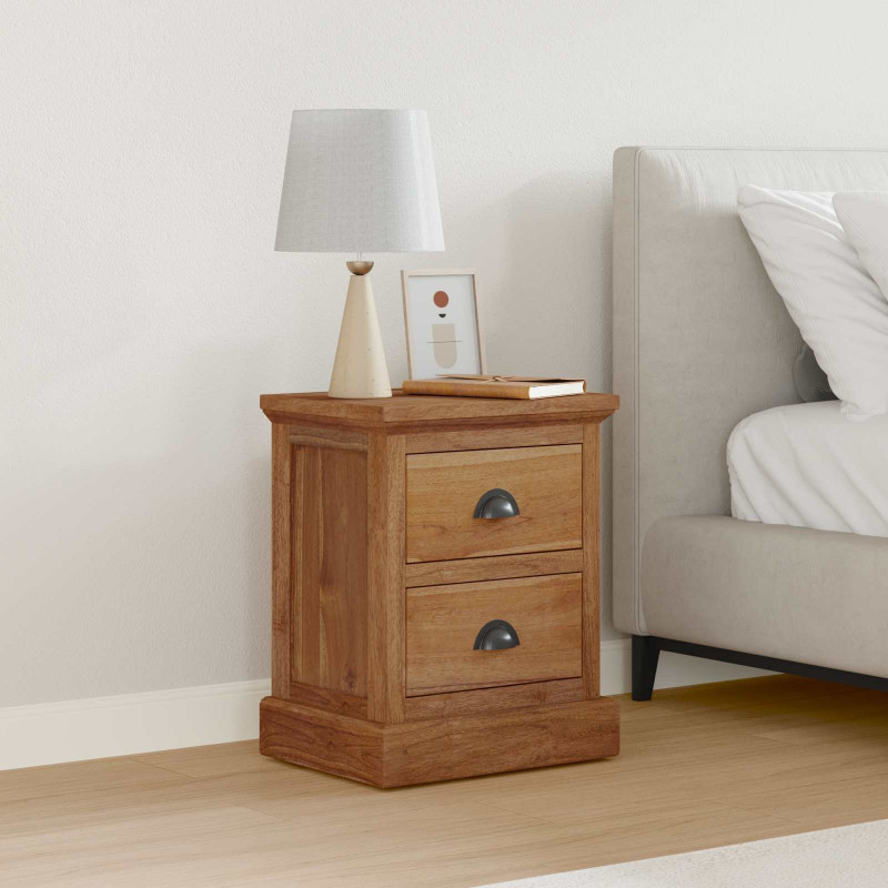 Stolik nocny Naturalny 40 x 30 x 50 cm Lite drewno teakowe