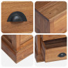 Stolik nocny Naturalny 40 x 30 x 50 cm Lite drewno teakowe