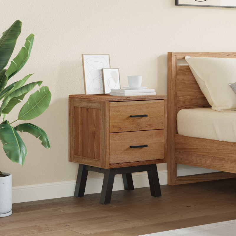Stolik nocny Naturalny 40 x 35 x 55 cm Lite drewno teakowe
