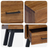 Stolik nocny Naturalny 40 x 35 x 55 cm Lite drewno teakowe