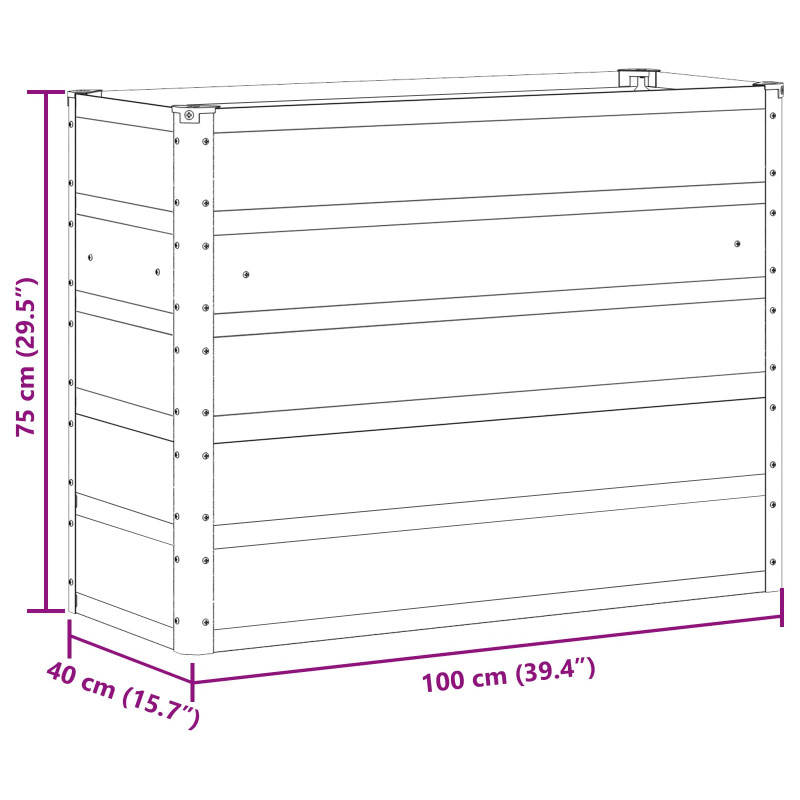 Donica Zielony 100 x 40 x 75 cm Stal