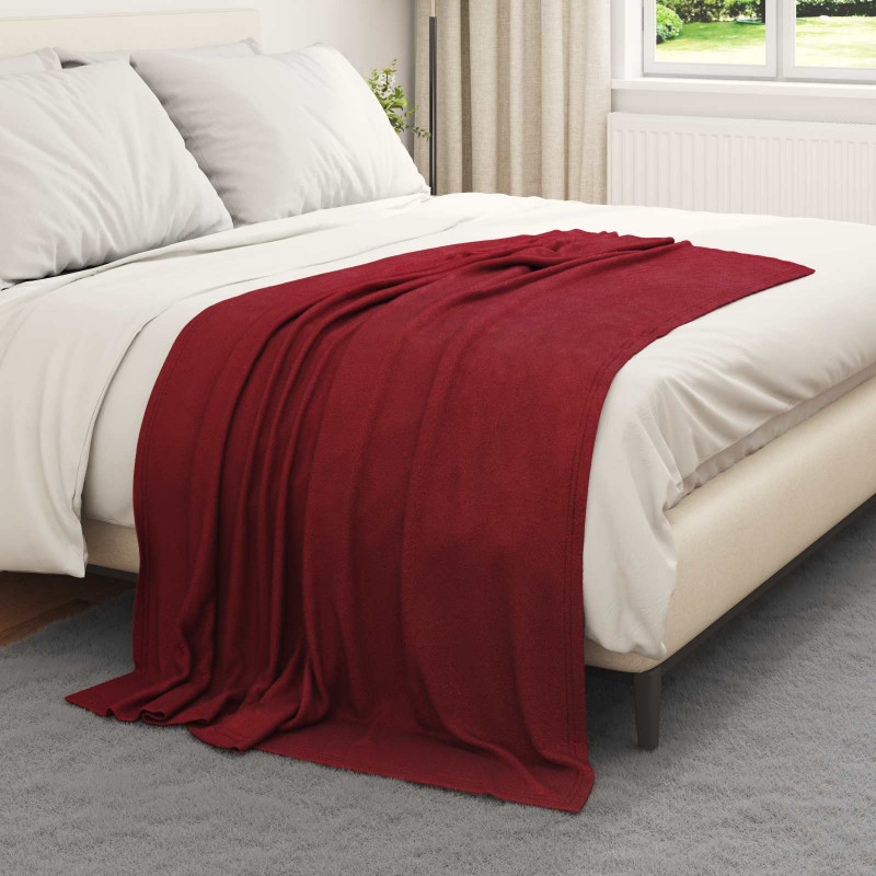 Koc Bordeaux Czerwony 170 x 130 cm Polar