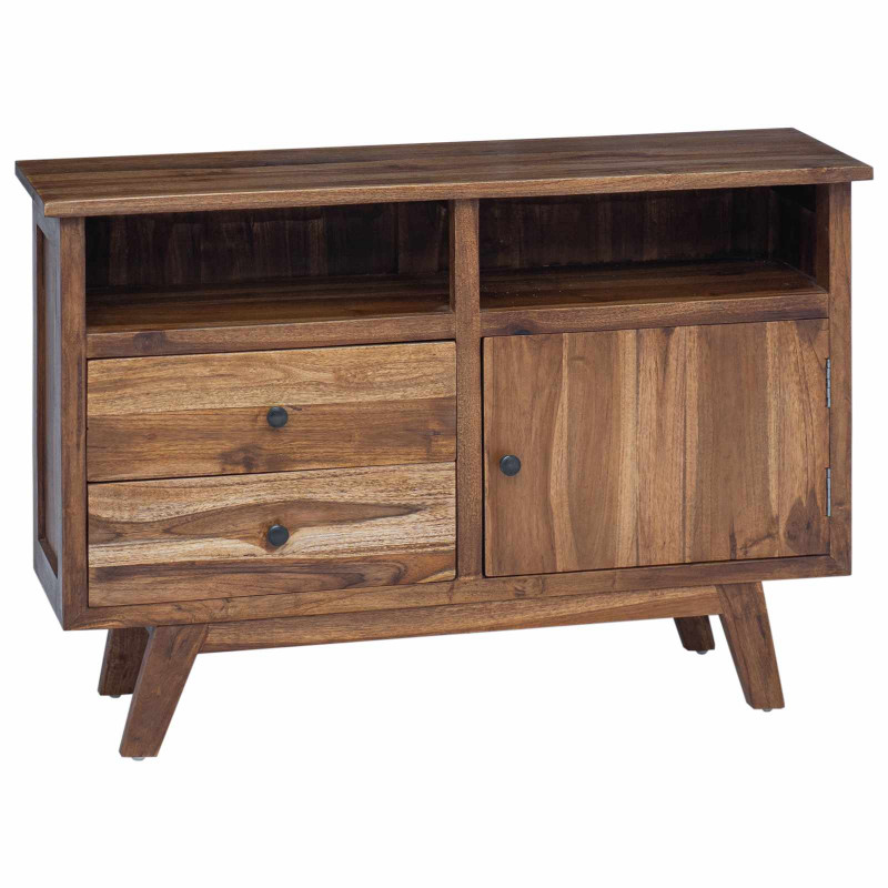 Bufet z szufladą Naturalny 100 x 30 x 68 cm Lite drewno teakowe